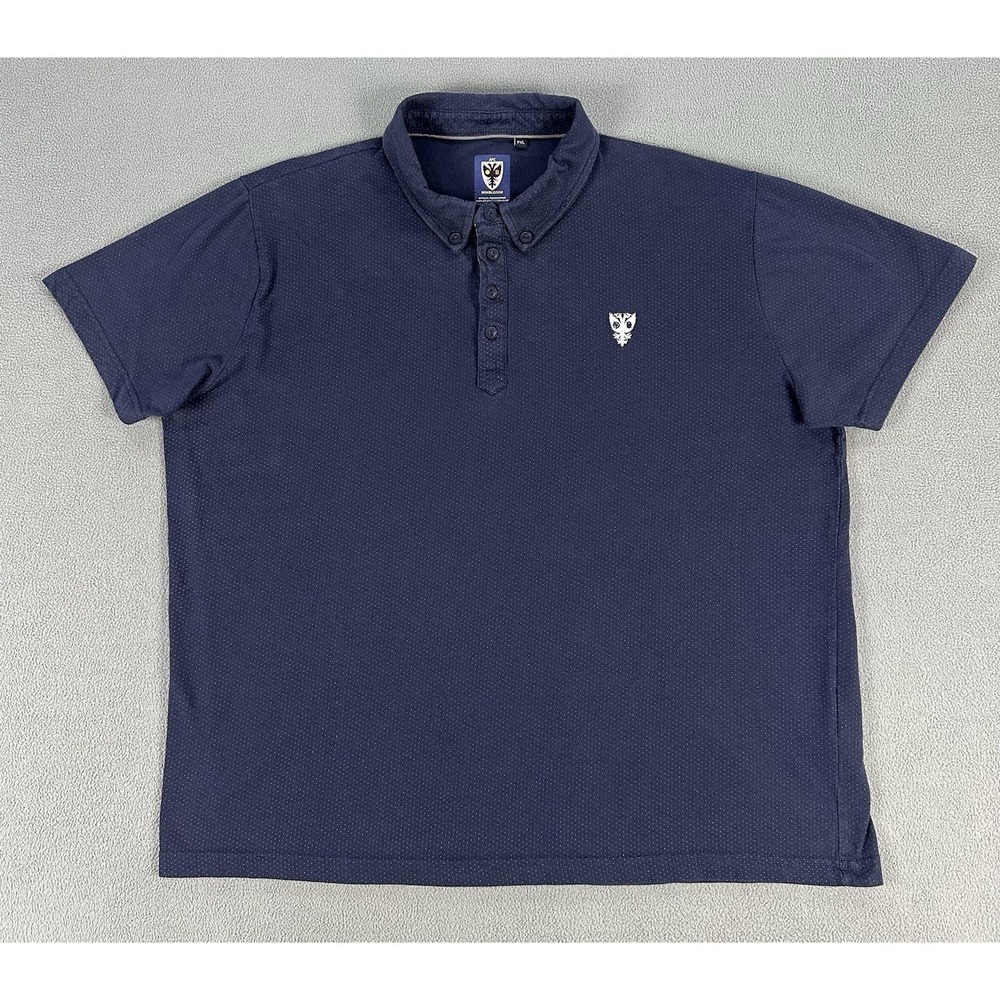 Wimbledon Polo Shirt Mens 2XL Navy Blue Geometric AFC Tennis Prep Crest